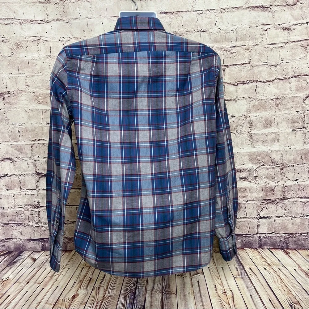 J.Crew Blue Check Slim Button Down Long Sleeve Shirt